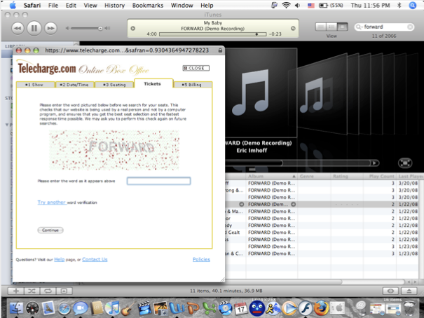 Interesting Ticketmaster/Telecharge Verification Codes You've Come Across