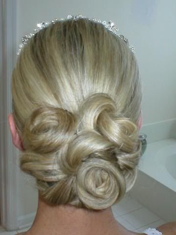 Updos floral style for bridal and formal prom