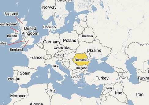 Map Of Europe Romania