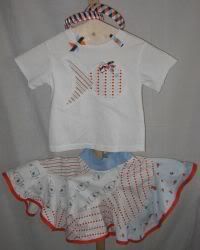 Girl Goldfish~ Appliqued Shirt, Twirl Skirt, Headbands, Clippies & Toy Set 3T-4T 98/104 Euro AUCTION