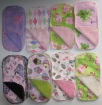 Make Your Own Girly Wipes Lot! 4"x8" Flannel, Knit Terry, Sherpa, OBV