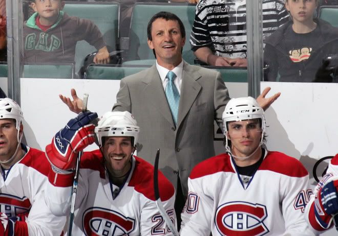Guy Carbonneau of the Montreal Canadiens gestures to the referee during his game against the Florida Panthers on February 13, 2008 at the Bank Atlantic Center in Sunrise Pictures, Images and Photos