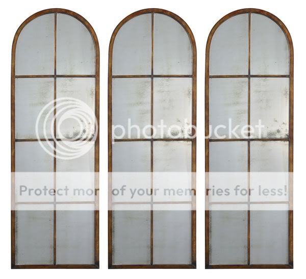 NEW Distressed Arch WALL MIRROR Arched Windowpane  