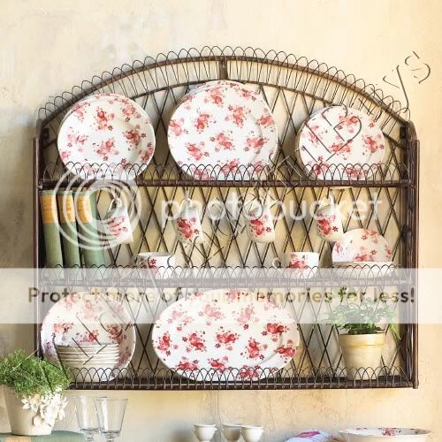 FRENCH COUNTRY Wire Loop WALL 3 SHELF Rack Dish NEW  