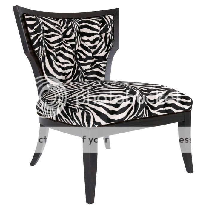 Z Gallerie Zack Accent Chair Zebra Black Animal Print