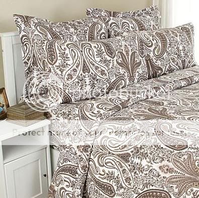 PAISLEY FLORAL DUVET SET ~ SIZE QUEEN ~ COLOR CHOCOLATE BROWN