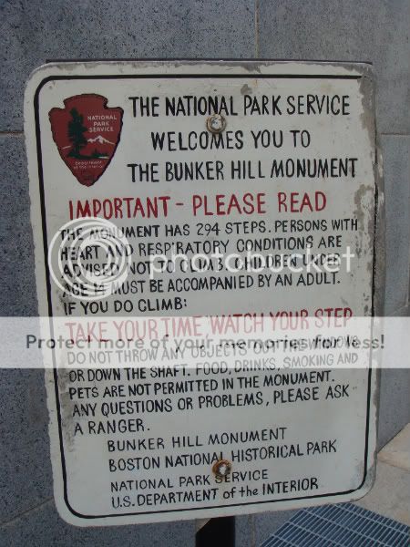 Bunker Hill Monument Warning