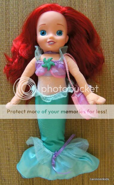 Disney Ariel Little Mermaid Singing Talking Plush Doll Hard Face Soft 