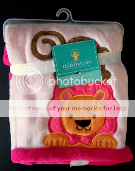 New Tiddliwinks Pink Lion Monkey Sweet Safari Baby Security Blanket Boa Plush