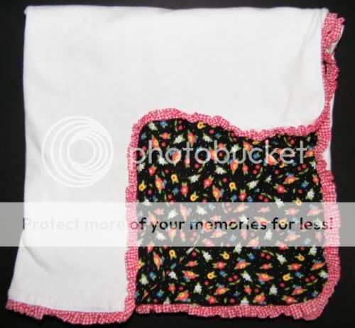 Black White Cherry Floral Mary Engelbreit Baby Blanket
